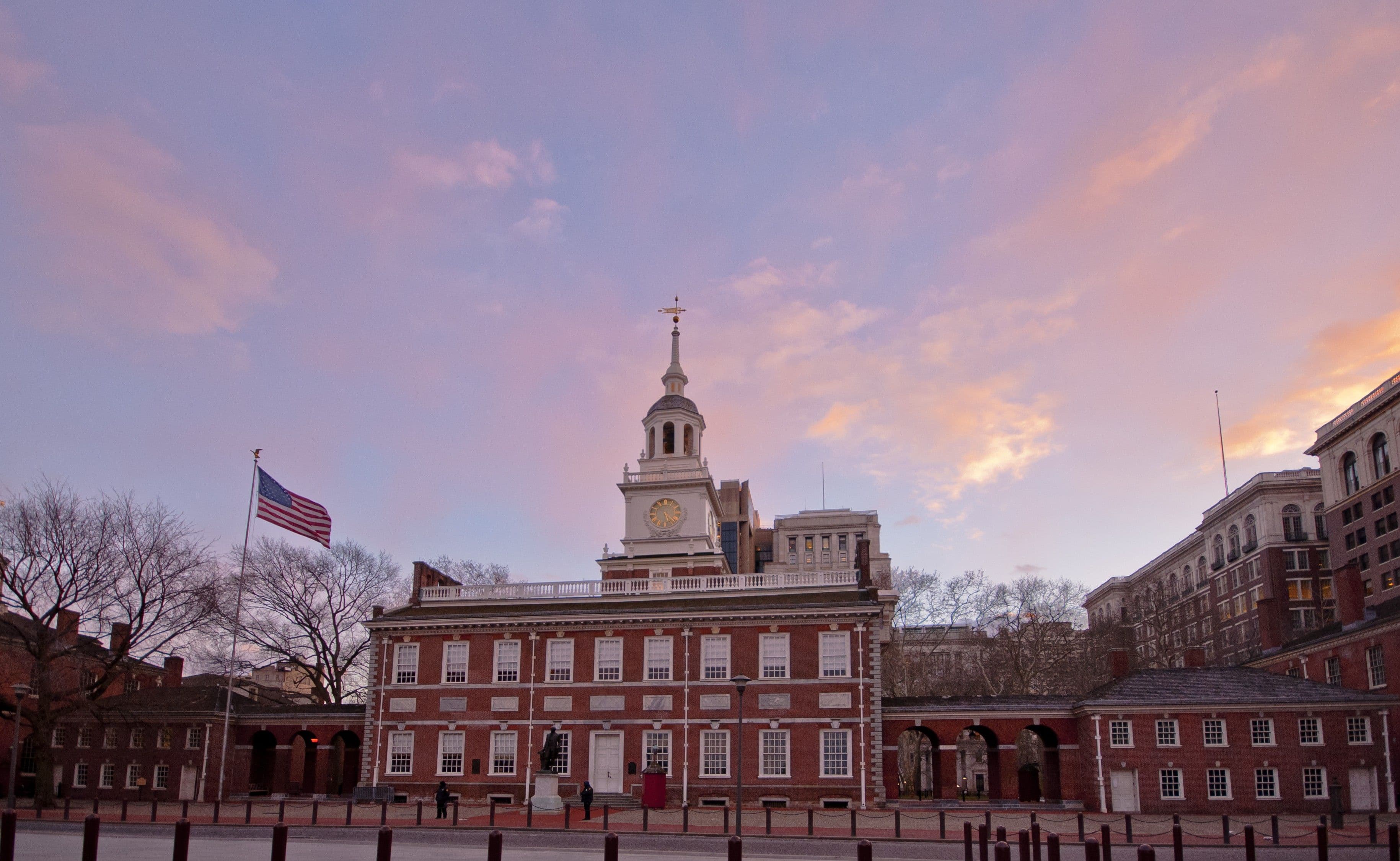 Independence Hall at sunset